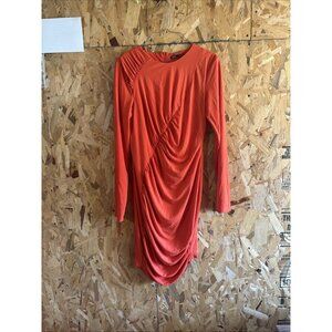 ZARA ruched Seam dress Orange NWT